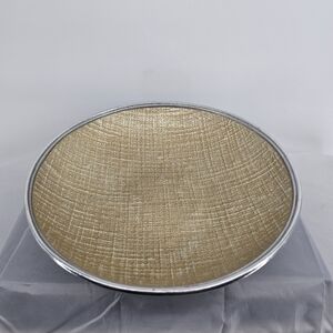 Mariposa Linen Pattern Enameled Serving / Decorative 12.5" Bowl